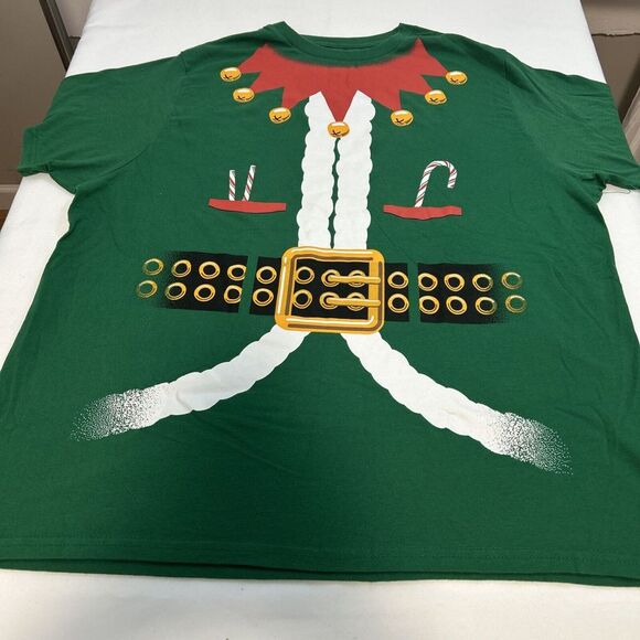 Holiday Time Other - Holiday Time Christmas Elf T-Shirt Jingle Bells Candy‎ Cane Green Men's 2XL 1409